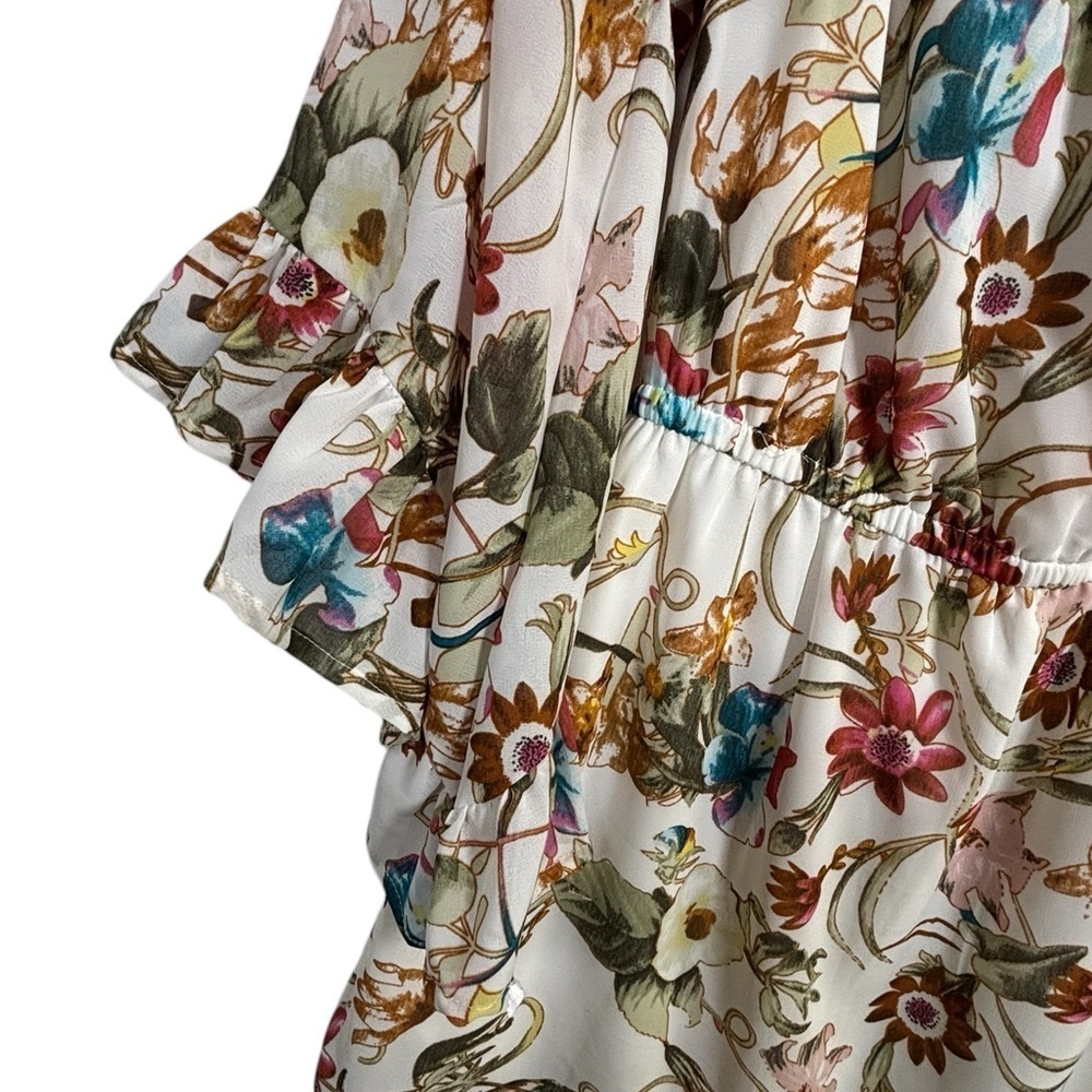 Blush Boutique Floral Off-Shoulder Flowy Boho Top with Bell sleeves size Small - Picture 4 of 6